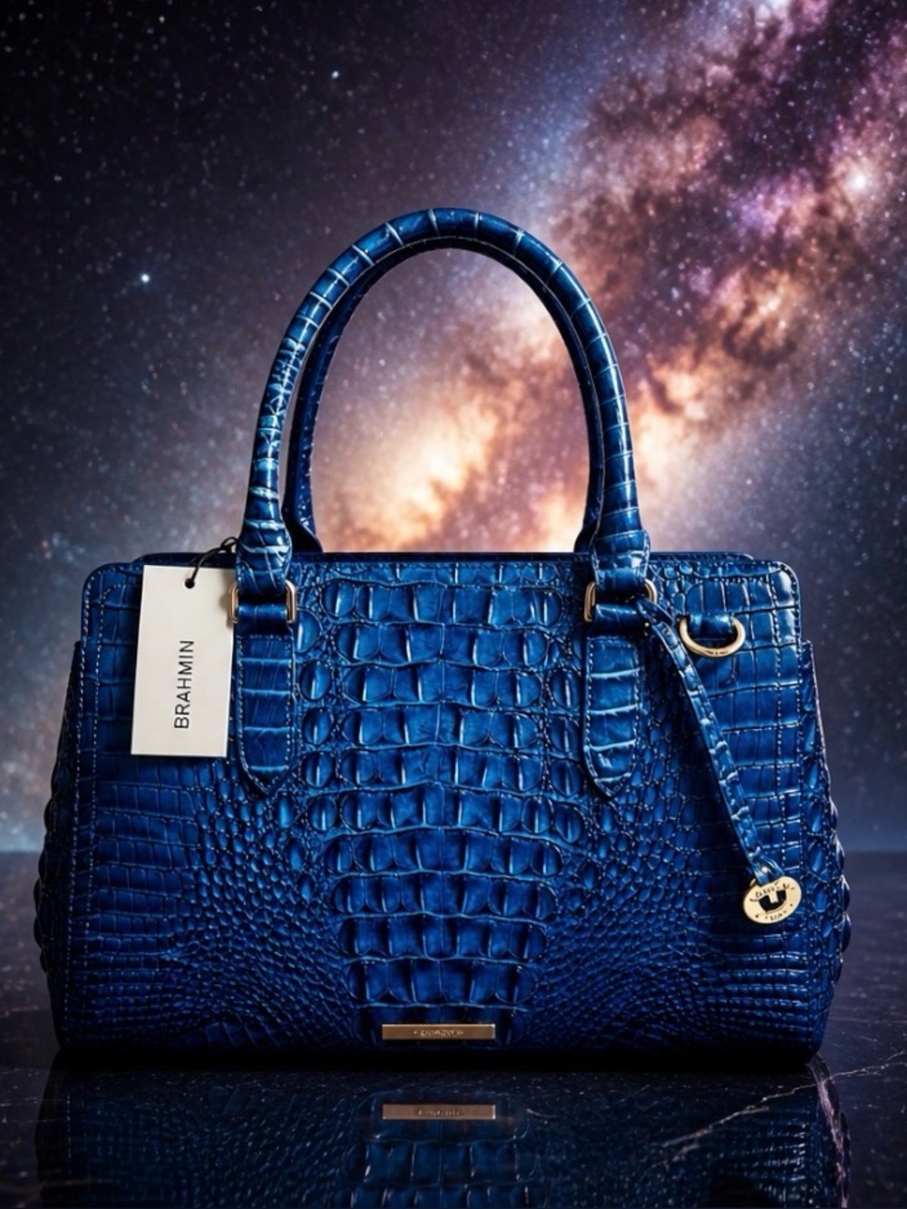 Brahmin Finley Bermuda Ombré Genuine Leather Satchel NWT